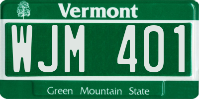 VT license plate WJM401