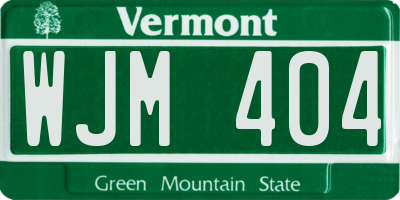 VT license plate WJM404