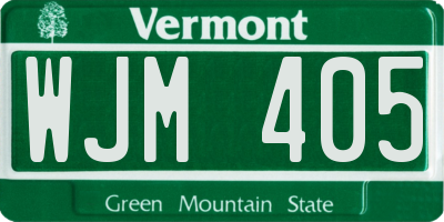 VT license plate WJM405
