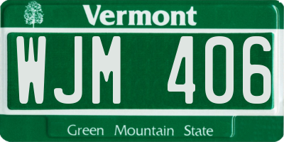 VT license plate WJM406