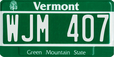 VT license plate WJM407