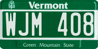 VT license plate WJM408