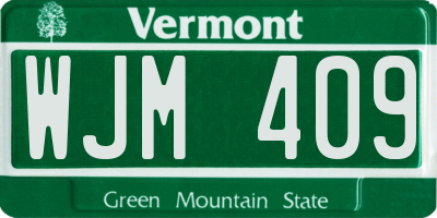VT license plate WJM409