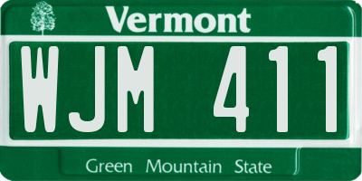 VT license plate WJM411