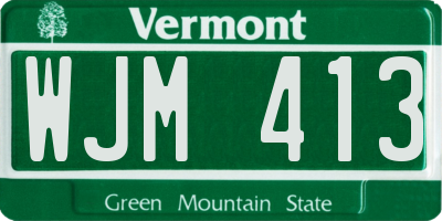 VT license plate WJM413