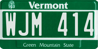 VT license plate WJM414