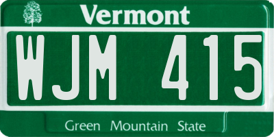 VT license plate WJM415