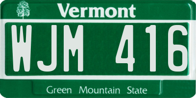 VT license plate WJM416