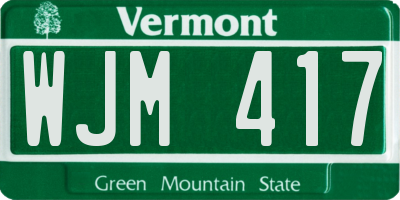 VT license plate WJM417