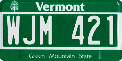 VT license plate WJM421