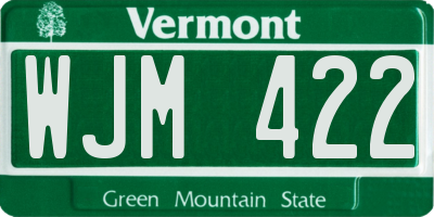 VT license plate WJM422