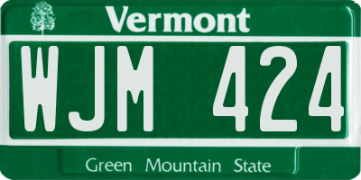 VT license plate WJM424