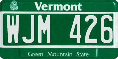 VT license plate WJM426