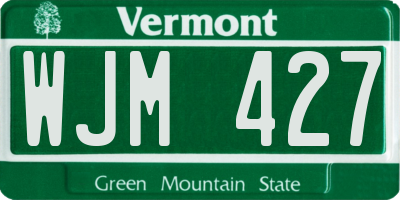 VT license plate WJM427