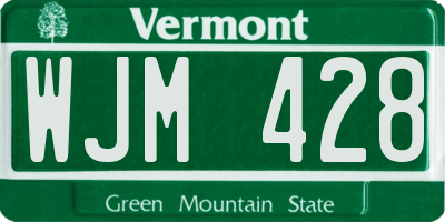 VT license plate WJM428