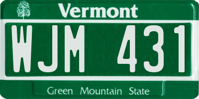 VT license plate WJM431