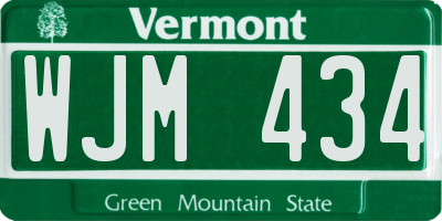 VT license plate WJM434