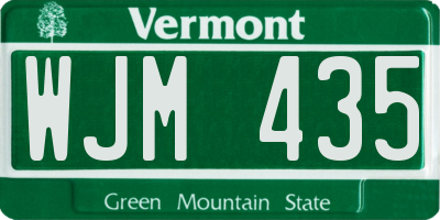 VT license plate WJM435