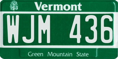 VT license plate WJM436