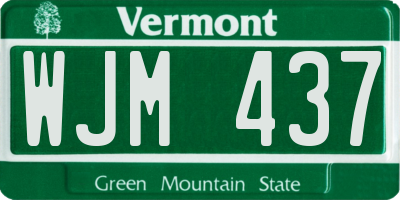 VT license plate WJM437