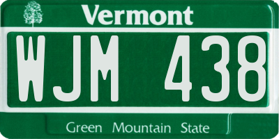 VT license plate WJM438