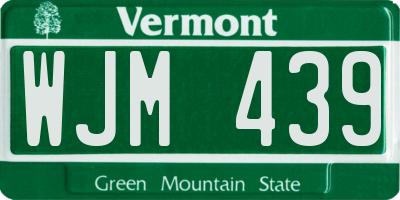 VT license plate WJM439