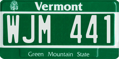 VT license plate WJM441