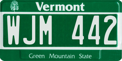 VT license plate WJM442