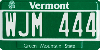 VT license plate WJM444