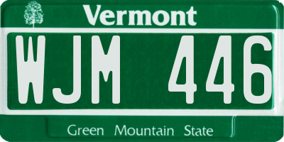 VT license plate WJM446