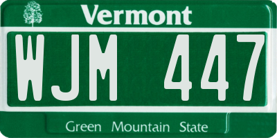VT license plate WJM447