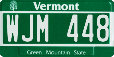 VT license plate WJM448