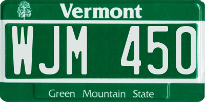 VT license plate WJM450