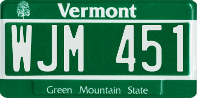 VT license plate WJM451