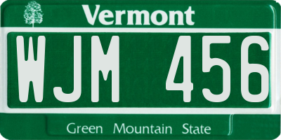 VT license plate WJM456