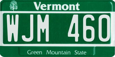 VT license plate WJM460