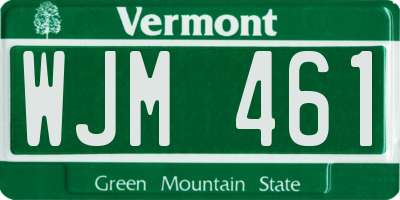 VT license plate WJM461