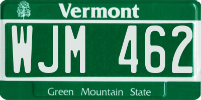 VT license plate WJM462