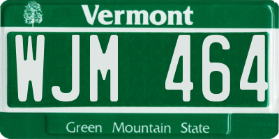 VT license plate WJM464