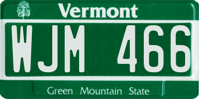 VT license plate WJM466
