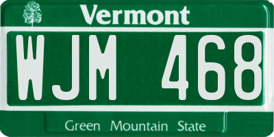 VT license plate WJM468