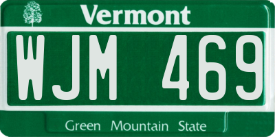 VT license plate WJM469
