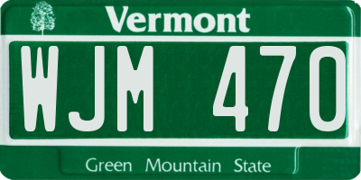 VT license plate WJM470