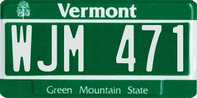 VT license plate WJM471