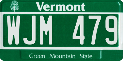 VT license plate WJM479