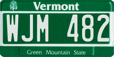 VT license plate WJM482