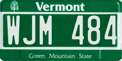 VT license plate WJM484