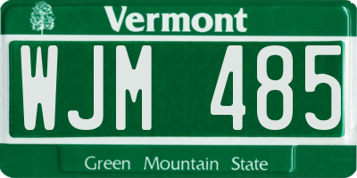 VT license plate WJM485
