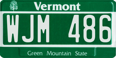 VT license plate WJM486