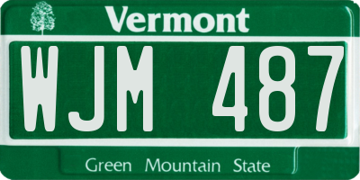 VT license plate WJM487